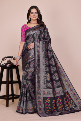 Saadhvi Woven Kanjivaram Art Silk Saree(Black)