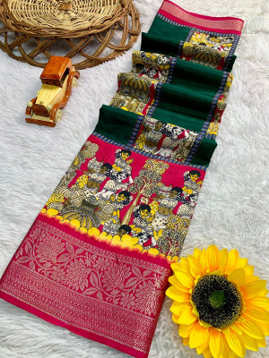 YESHU ENTERPRISE Printed Bollywood Chanderi Saree(Light Green)