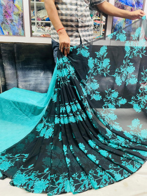 Sita Printed Bollywood Georgette Saree(Light Blue)