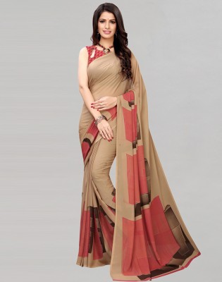 Divastri Printed Daily Wear Georgette Saree(Beige, Multicolor)