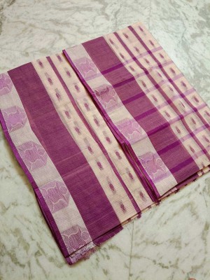 Rankit fashion Self Design Tant Pure Cotton Saree(Purple)