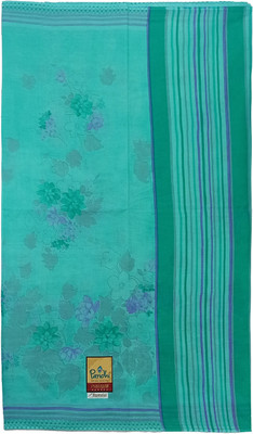 paul bastralaya Printed Daily Wear Cotton Blend Saree(Light Blue)
