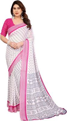 Moda Rapido Printed Daily Wear Georgette Saree(Pink)