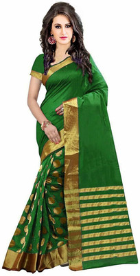 Bhagwati Creation Solid/Plain Bollywood Georgette, Silk Blend Saree(Orange)