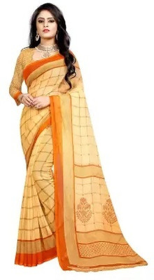 Vimalnath Synthetics Printed Bollywood Georgette Saree(Yellow)
