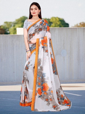 Suali Printed Bollywood Georgette Saree(Multicolor)