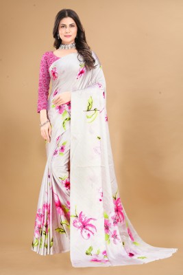 INITHI Digital Print Bollywood Satin Saree(Pink)