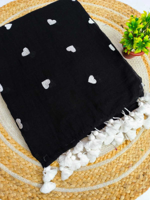 SP Boutique Self Design Handloom Cotton Silk Saree(Black)