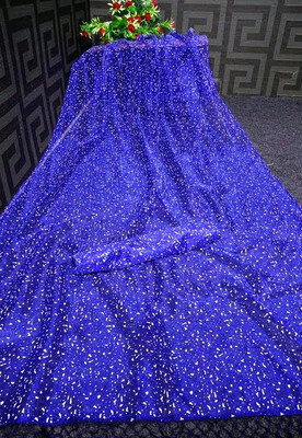 OM AMAR FASHION Printed Bollywood Net Saree(Pack of 2, Blue)
