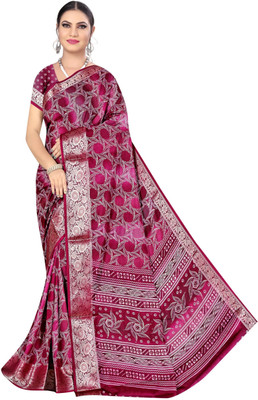INDONIQ Printed Mysore Tussar Silk Saree(Multicolor)