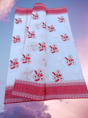 Happy Creation Woven Jamdani Handloom Cotton Blend Saree(Multicolor)