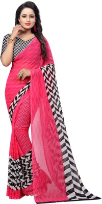 YASHIKA Printed, Digital Print Daily Wear Georgette Saree(Pink)