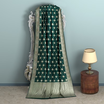 Muskan Fashion House Woven Bollywood Georgette Saree(Dark Green)