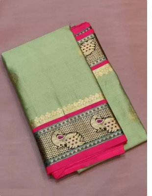 IRHA ENTERPRISE Woven Paithani Cotton Silk Saree(Multicolor)