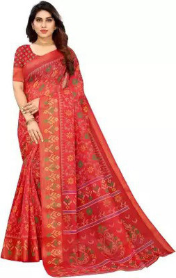 Vimalnath Synthetics Printed Bollywood Cotton Silk Saree(Red)