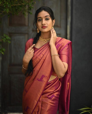 PRAMUKH Jacquard Self Design Blouse Material