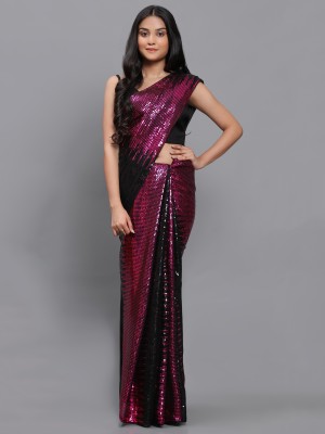 zoentik enterprise Embellished Bollywood Georgette Saree(Purple)