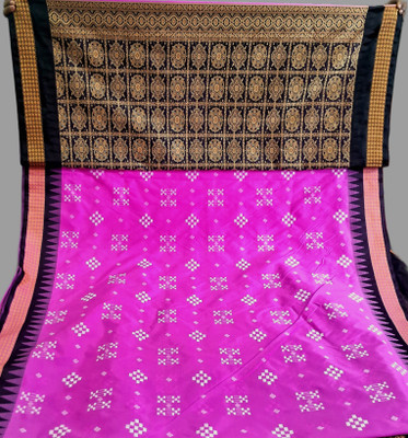 Shadan mart Embroidered Sambalpuri Handloom Art Silk Saree(Pink)
