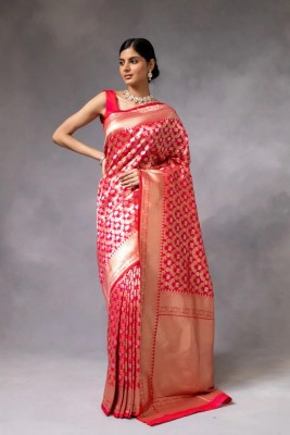 Muskan Collection Digital Print Banarasi Art Silk Saree(Red)