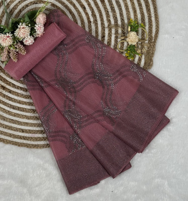 PATTARI Embellished Bollywood Net Saree(Pink)
