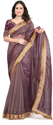 Brahmani Creation Embroidered Daily Wear Net Saree(Maroon)