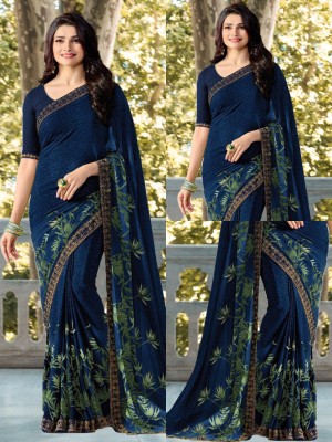 Gitanjali Fashions Floral Print Daily Wear Georgette Saree(Blue)