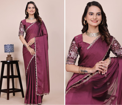 K 5 FASHION Embellished Bollywood Georgette Saree(Brown)