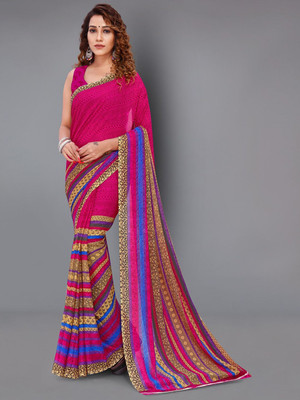 Moda Rapido Printed Daily Wear Georgette Saree(Pink)