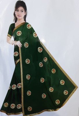 SILK SARIYA Self Design Bollywood Chiffon Saree(Green)