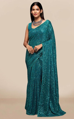 murlidhar creation Embellished Bollywood Georgette Saree(Multicolor)