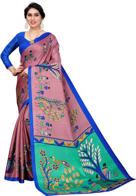 YASHIKA Printed Bollywood Art Silk Saree(Pink)