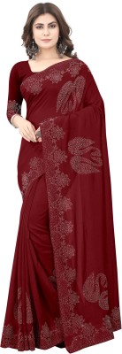 HARIOM CREATION Self Design Bollywood Georgette Saree(Maroon)