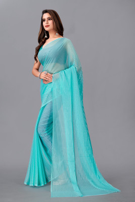 2SD gratitude Self Design, Solid/Plain, Dyed Bollywood Georgette Saree(Light Blue)