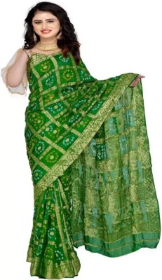 SHUBHA CREATION Woven Bandhani Art Silk Saree(Green)