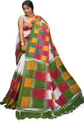 kalpana handloom Color Block Handloom Pure Cotton Saree(Multicolor)