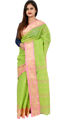 Maasaree Self Design Tant Pure Cotton Saree(Maroon)