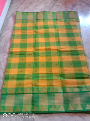 Jarna saree ghar Self Design Tant Pure Cotton Saree(Dark Green)
