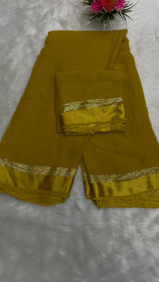 V And V Shop Solid/Plain Bollywood Viscose Rayon Saree(Beige)