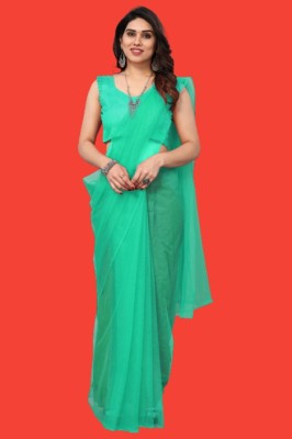 Pragyatradersss Self Design Bollywood Net Saree(Green)