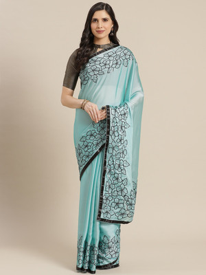 Divastri Printed Bollywood Georgette Saree(Light Blue)