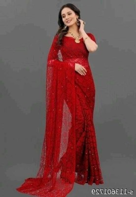 Lakshmipati Sarees Digital Print Bollywood Lycra Blend Saree(Red)