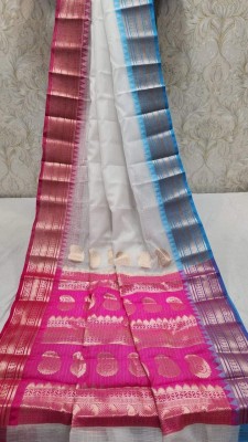 Tahira creation Woven Banarasi Art Silk Saree(Cream)