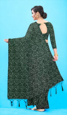 BHAGWATI ART Dyed Bollywood Net Saree(Green)