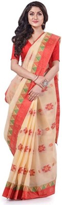 Desh Bidesh Paisley Handloom Handloom Pure Cotton Saree(Red)
