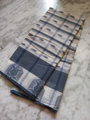 New Fashion Woven Tant Pure Cotton Saree(Multicolor)