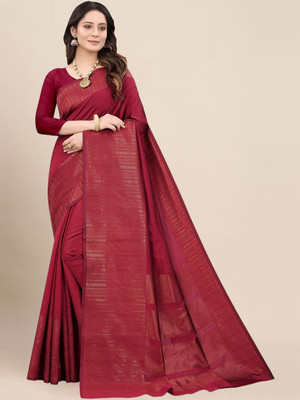 Moda Rapido Woven Daily Wear Silk Blend Saree(Maroon)