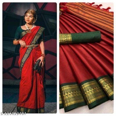 TRINITI FAB Woven Mysore Pure Silk Saree(Multicolor)