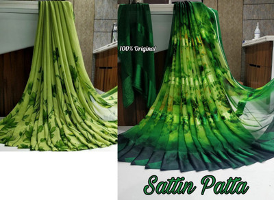 Sita Printed Bollywood Georgette Saree(Pack of 2, Green)