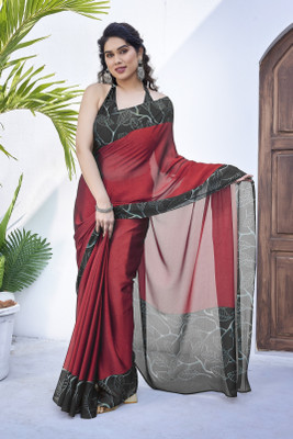 MIRCHI FASHION Printed, Solid/Plain Daily Wear Chiffon, Georgette Saree(Multicolor)