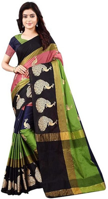 Deepshree Self Design Bollywood Polyester Saree(Multicolor)